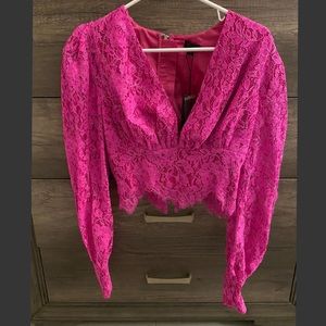 NBD Merlot Blouse in Magenta